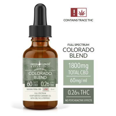 Colorado Blend 1800mg CBD - 60mg/ml - Hemp Derived Cannabis Oil w/ Trace THC – 30ml
