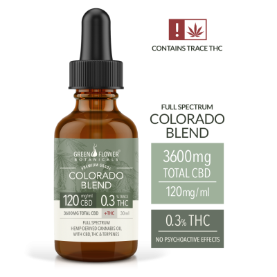 Colorado Blend 3600mg CBD - 120mg/ml - Hemp Derived Cannabis Oil w/ Trace THC – 30ml